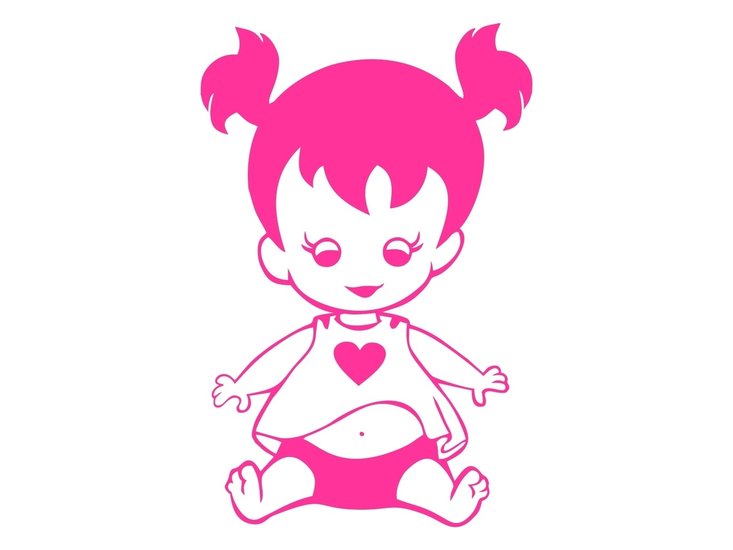 sticker meisje zittend