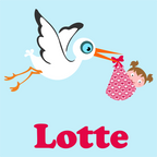 sticker ooievaar met meisje