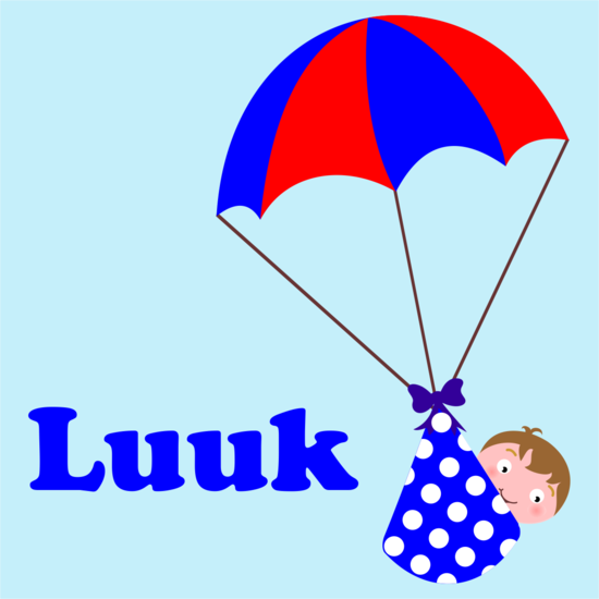 sticker parachute met jongetje