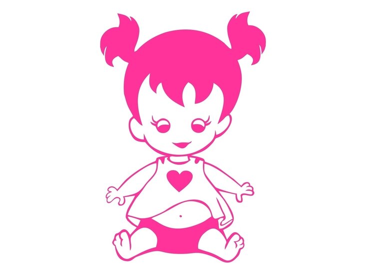 baby-aan-boordsticker meisje zittend