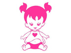 baby-aan-boordsticker meisje zittend