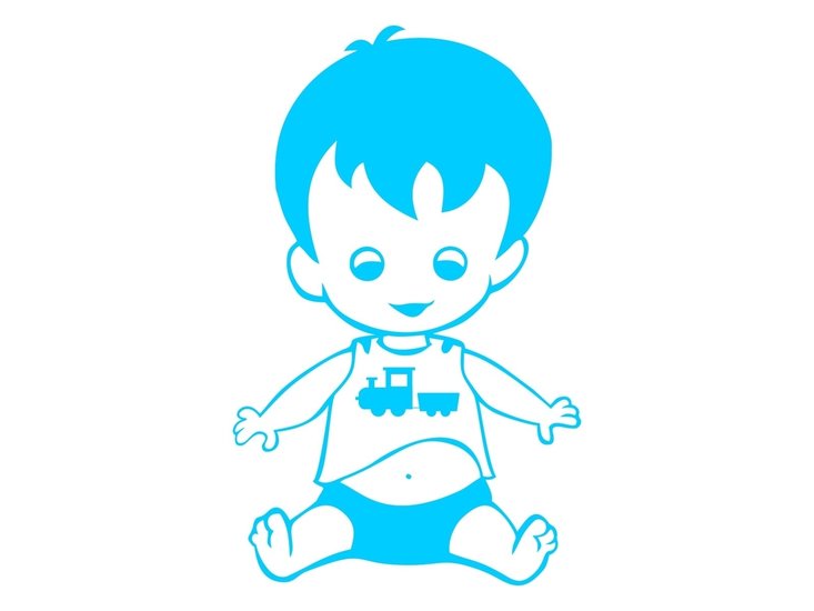 sticker jongetje zittend