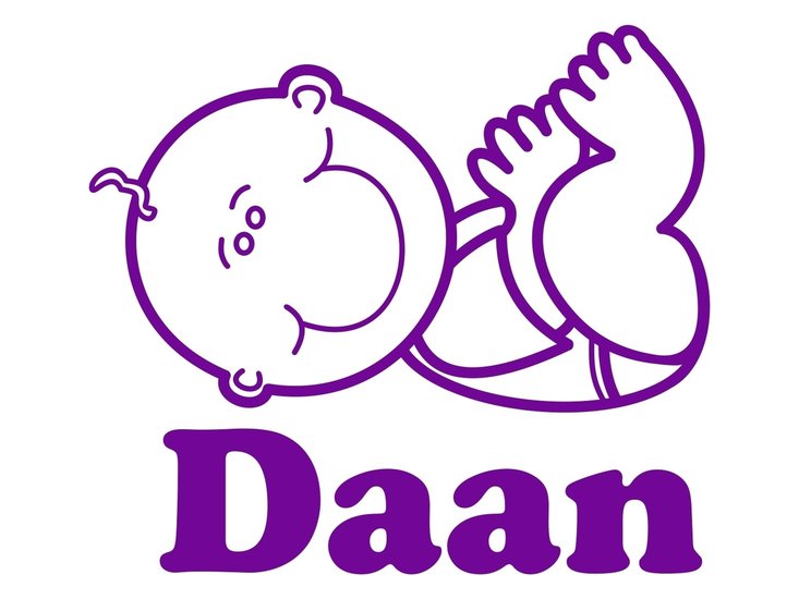 sticker jongetje liggend